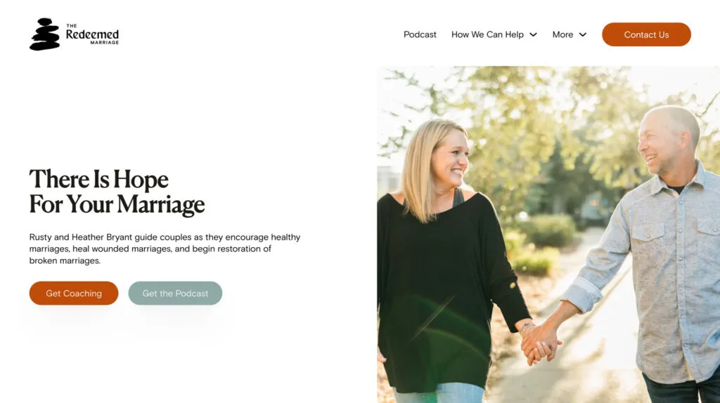 The Redeemed Marriage website hero
